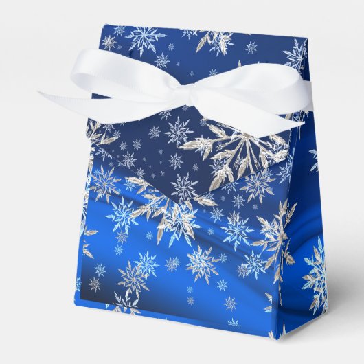 Kerstvakantie Winter Sneeuwvlokken Favor Box Bedankdoosjes (Voorkant Zijde)