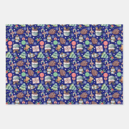 Kerstvakantie Winter Thema Inpakpapier Vel