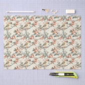 Kerstvakantie Winter Vogels Hulst Vintage Tissuepapier (Craft)
