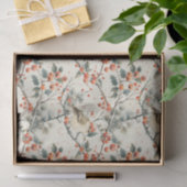 Kerstvakantie Winter Vogels Hulst Vintage Tissuepapier (Geschenk)