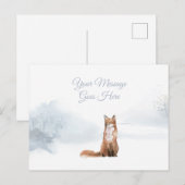 Kerstvakantie Winter Vos Elegant Schrift Briefkaart (Voorkant / Achterkant)