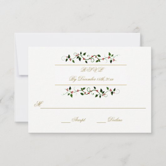 Kerstvakantie Winter Wedding RSVP Reactie (Voorkant)