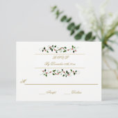 Kerstvakantie Winter Wedding RSVP Reactie Kaartje (Staand voorkant)