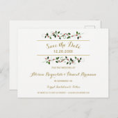 Kerstvakantie Winter Wedding Save the Date Aankondigingskaart (Voorkant / Achterkant)