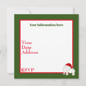 Kerstvakantie witte olifant feestuitnodiging kaart (Achterkant)