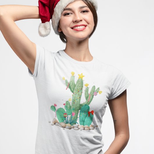 Kerstvakantie woestijncactus cactussen zuidwesten t-shirt
