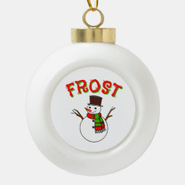 Kerstvakantie woord "FROST" Seizoensgebonden Kerst Keramische Bal Ornament