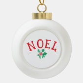 Kerstvakantie woord "NOEL" Seizoensgebonden sleute Keramische Bal Ornament (Voorkant)