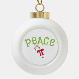 Kerstvakantie woord "PEACE" Seizoensgebonden Kerst Keramische Bal Ornament