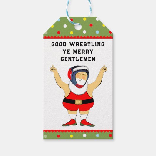 Kerstvakantie worstelen cadeaulabel (Voorkant)