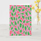 Kerstvakantie Xmas-patroon met zoete hulst Kaart (Gele Bloem)