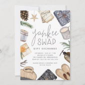 Kerstvakantie Yankee Ruil Cadeau Uitwisseling Fees Kaart (Voorkant)