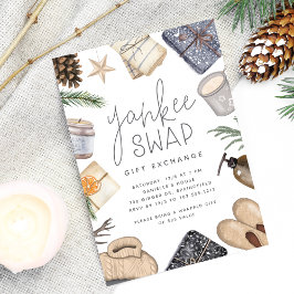 Kerstvakantie Yankee Ruil Cadeau Uitwisseling Fees Kaart