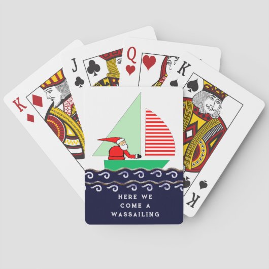 Kerstvakantie zeilen pokerkaarten (Achterkant)