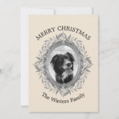 Kerstvakantie Zilveren Lijst Foto Feestdagenkaart (Voorkant)