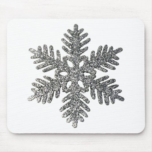 Kerstvakantie zilveren sneeuwvlok ster ontwerp. muismat (Voorkant)