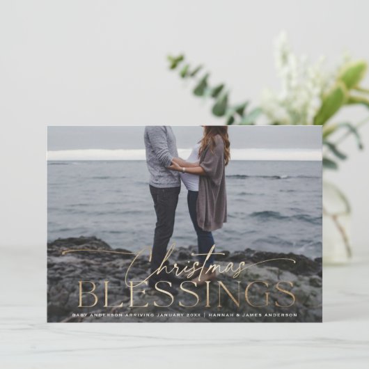 Kerstvakantie Zwangerschap Aankondiging (Staand voorkant)