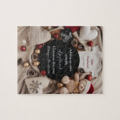 Kerstvakantie zwangerschapsaankondiging legpuzzel (Horizontaal)