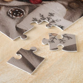 Kerstvakantie zwangerschapsaankondiging legpuzzel (Zijkant)