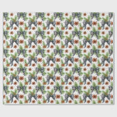 Kerstvakantie Zwart Wit Gingham Check Bows Cadeaupapier (Vlak)