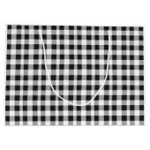 Kerstvakantie Zwart Wit Plaid Gingham Rustiek Groot Cadeauzakje (Achterkant)