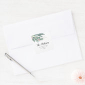 kerstvakantieadres vierkante sticker (Envelop)