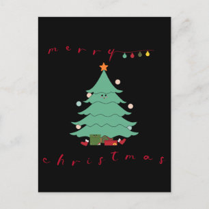 Kerstvakantieansichtkaart Kawaii Kerstboom Feestdagenkaart