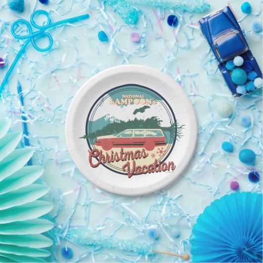 kerstvakantiebadge op nationaal Lampoon Papieren Bordje (Feest)
