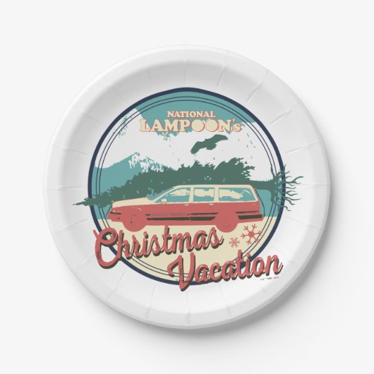 kerstvakantiebadge op nationaal Lampoon Papieren Bordje (Voorkant)