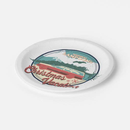 kerstvakantiebadge op nationaal Lampoon Papieren Bordje (Gekanteld)