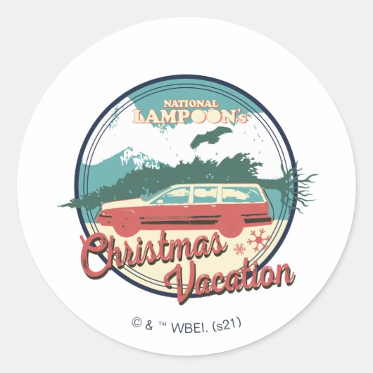 kerstvakantiebadge op nationaal Lampoon Ronde Sticker (Voorkant)