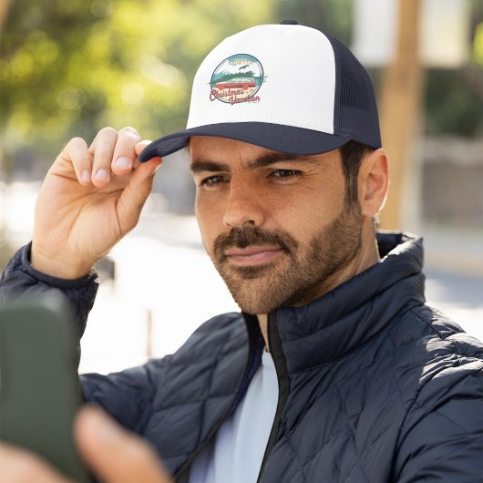 kerstvakantiebadge op nationaal Lampoon Trucker Pet