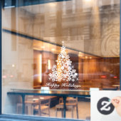 Kerstvakantieboom, wit aangepast raamsticker (Cafe Raam)