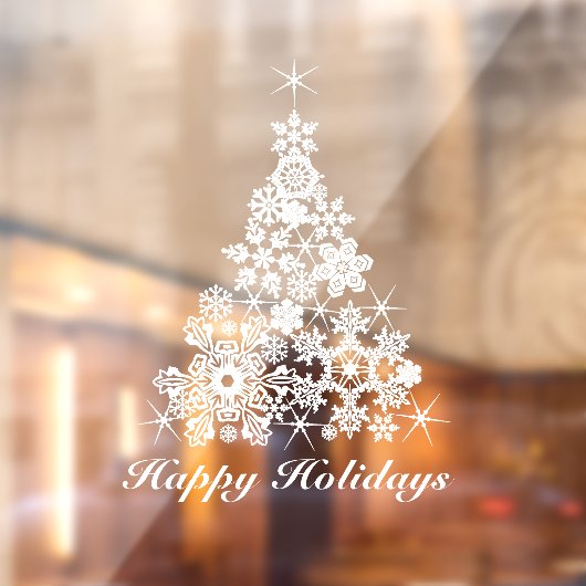 Kerstvakantieboom, wit aangepast raamsticker (Vel 2)