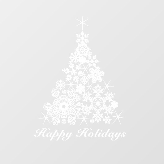 Kerstvakantieboom, wit aangepast raamsticker (Vel)