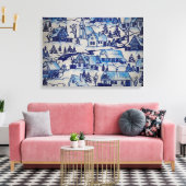 kerstvakantiedorp canvas afdruk (Insitu (Woonkamer))