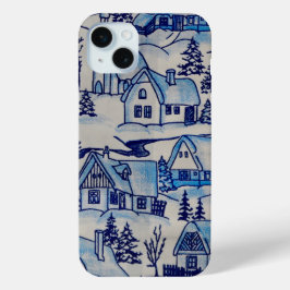  kerstvakantiedorp iPhone 15 mini hoesje