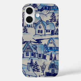  kerstvakantiedorp iPhone 16 hoesje