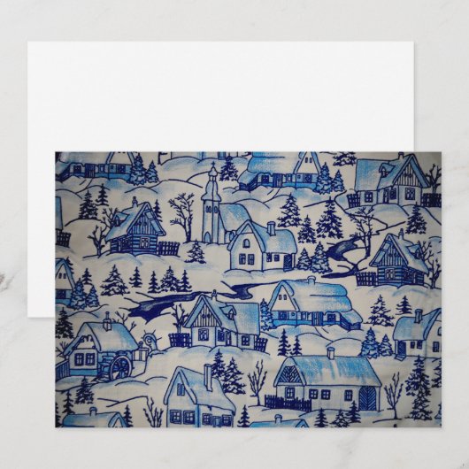  kerstvakantiedorp feestdagenkaart (Voorkant / Achterkant)