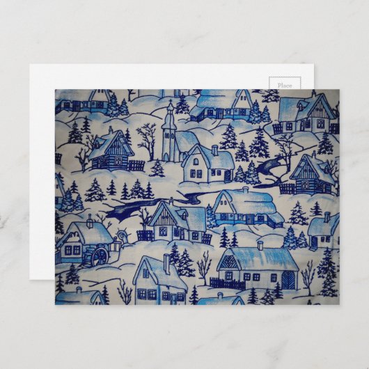  kerstvakantiedorp feestdagenkaart (Voorkant / Achterkant)