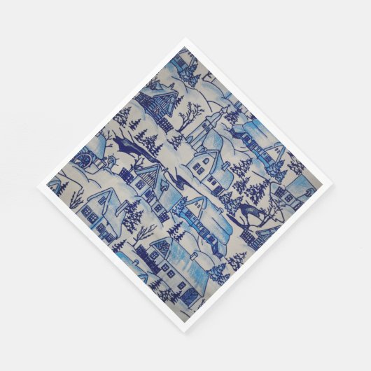  kerstvakantiedorp servetten (Hoek)