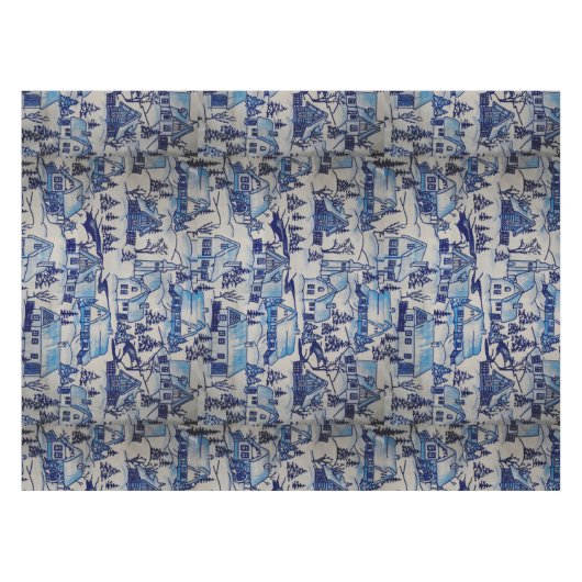  kerstvakantiedorp tafelkleed (Voorkant (Horizontaal))