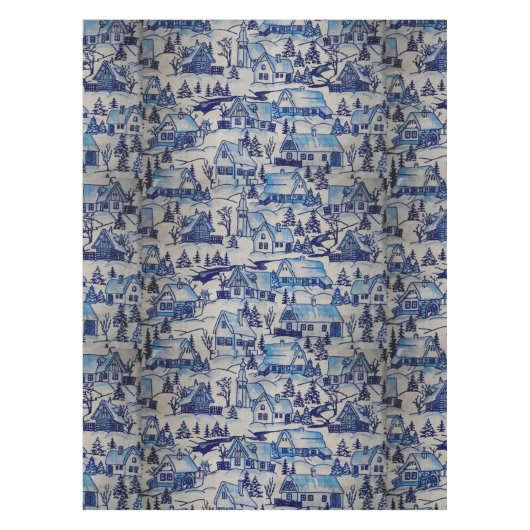  kerstvakantiedorp tafelkleed (Voorkant)