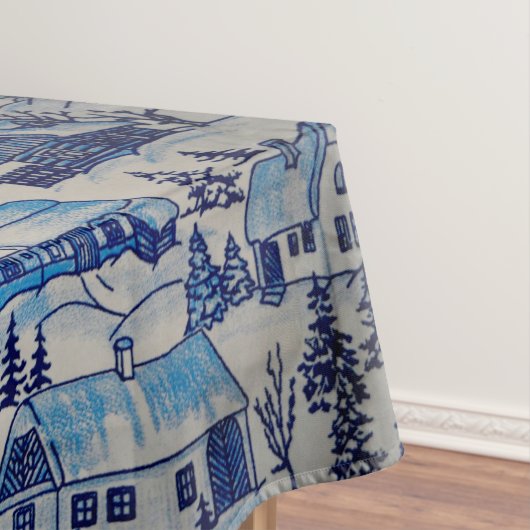  kerstvakantiedorp tafelkleed (Voorbeeld)
