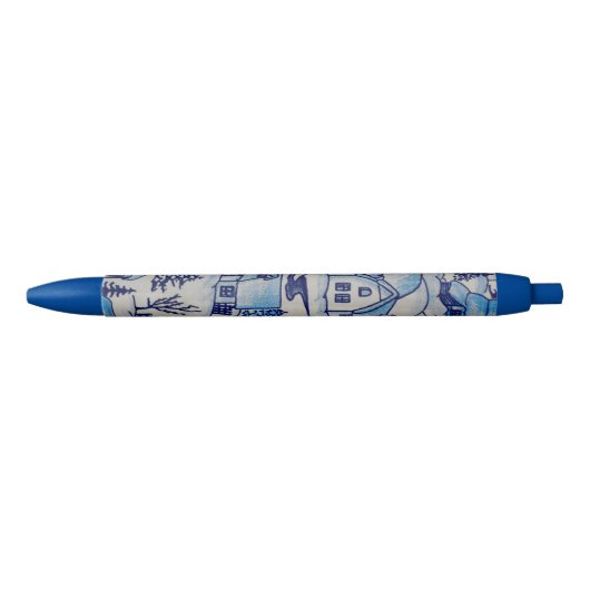  kerstvakantiedorp zwarte inkt pen (Voorkant)