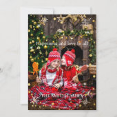 Kerstvakantiefamiliefoto Feestdagenkaart (Voorkant)