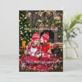 Kerstvakantiefamiliefoto Feestdagenkaart (Staand voorkant)