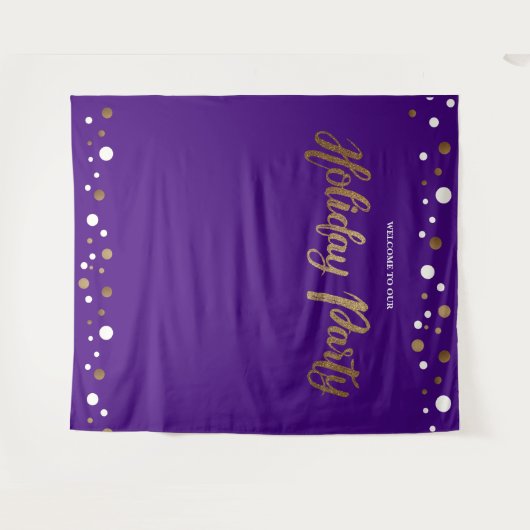 Kerstvakantiefeest Bedrijfs Goud achtergrond Wandkleed (Voorkant (horizontaal))