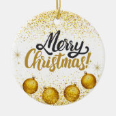Kerstvakantiefeest Glitter Keramisch Ornament (Voorkant)