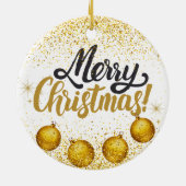 Kerstvakantiefeest Glitter Keramisch Ornament (Achterkant)